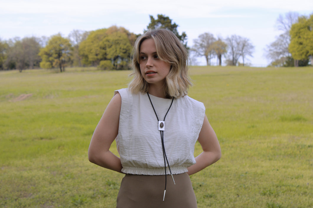 Fancy Agate Bolo Tie