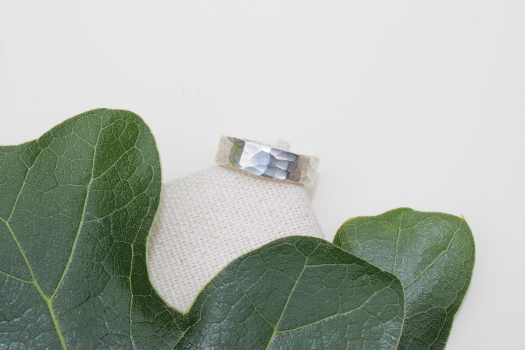 Thick Hammered Ring