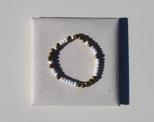 Load image into Gallery viewer, Brass Gold &amp; Cream Bracelet
