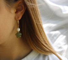 Load image into Gallery viewer, Flower &amp; Pearl Dangle Earrings - Limited Supply

