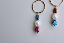 Load image into Gallery viewer, Color &amp; Pearl Dangle Earrings - Limited Supply
