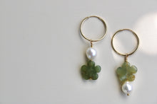Load image into Gallery viewer, Flower &amp; Pearl Dangle Earrings - Limited Supply
