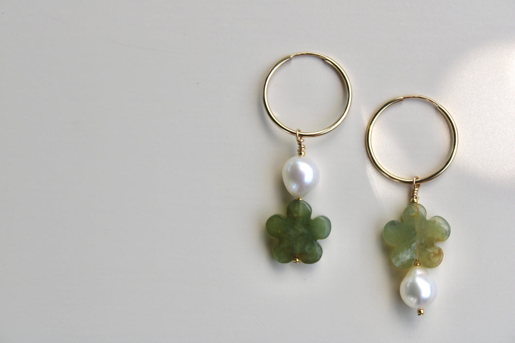 Flower & Pearl Dangle Earrings - Limited Supply