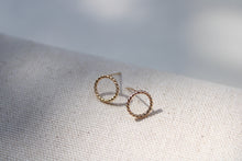 Load image into Gallery viewer, Twisted Circle Post Earrings in Gold
