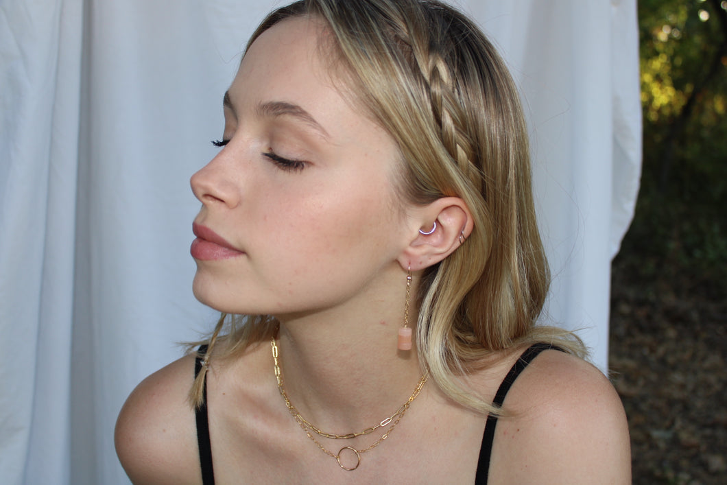 Stone Drop Earrings in Gold