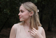 Load image into Gallery viewer, Sterling Silver Green Square Dangle Earrings
